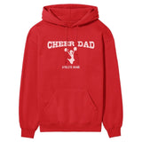 Cheer Dad with Cheerleader Icon and Cheerleader Name on a Hoodie with a White Graphic