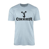 Basic Cheer with Cheerleader Icon on a Men's T-Shirt with a Black Graphic