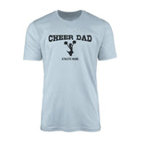 Cheer Dad with Cheerleader Icon and Cheerleader Name on a Men's T-Shirt with a Black Graphic