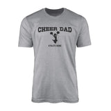 Cheer Dad with Cheerleader Icon and Cheerleader Name on a Men's T-Shirt with a Black Graphic