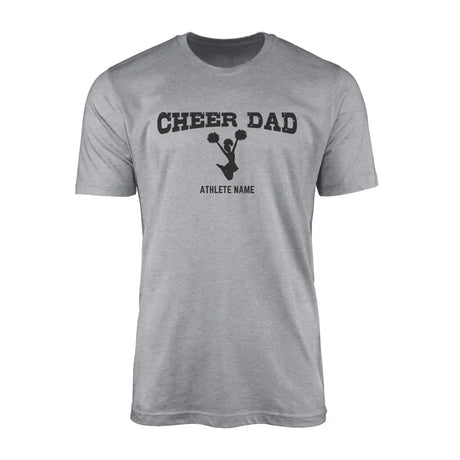 Cheer Dad with Cheerleader Icon and Cheerleader Name on a Men's T-Shirt with a Black Graphic