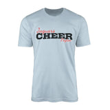Custom Cheer Mascot and Cheerleader Name on a Men's T-Shirt with a Black Graphic