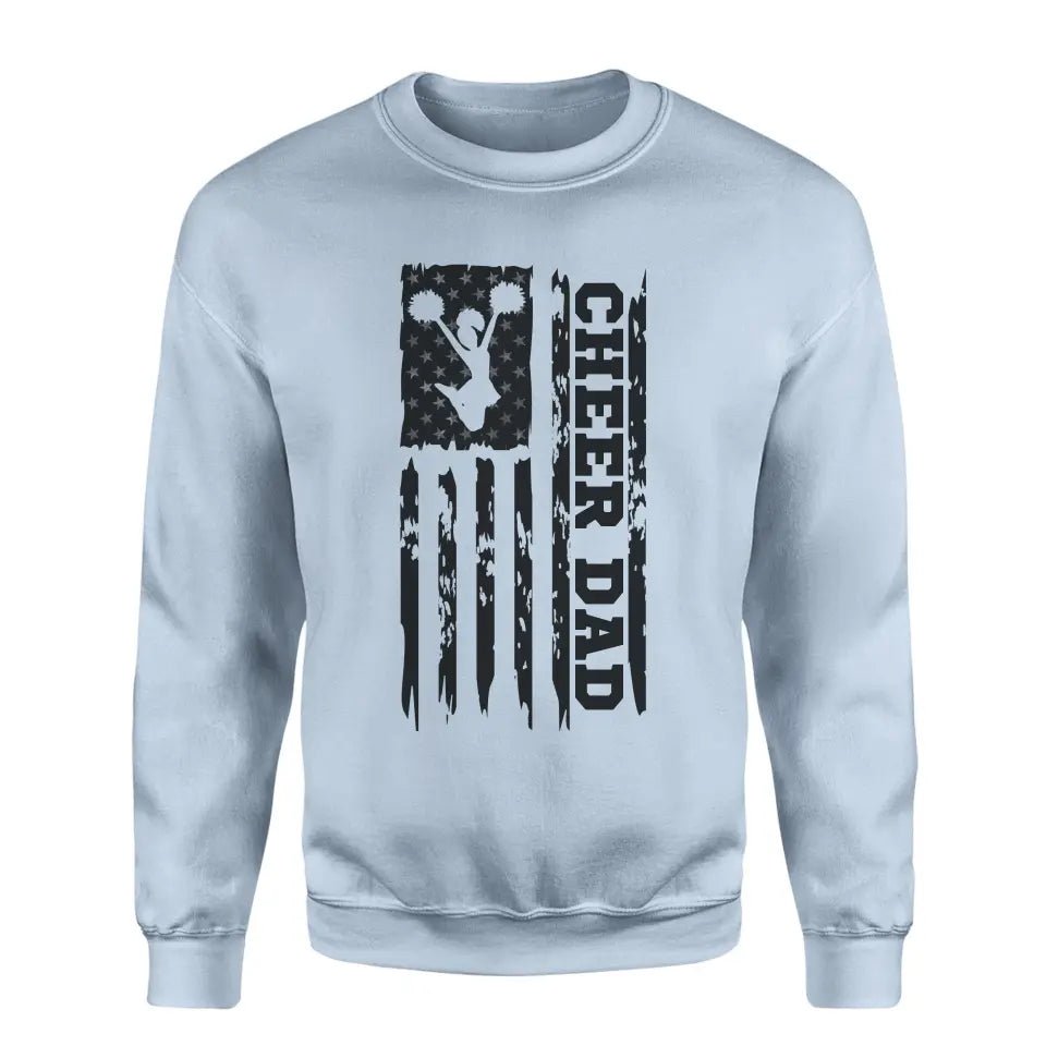 Cheer Dad Vertical Flag on a Sweatshirt with a Black Graphic