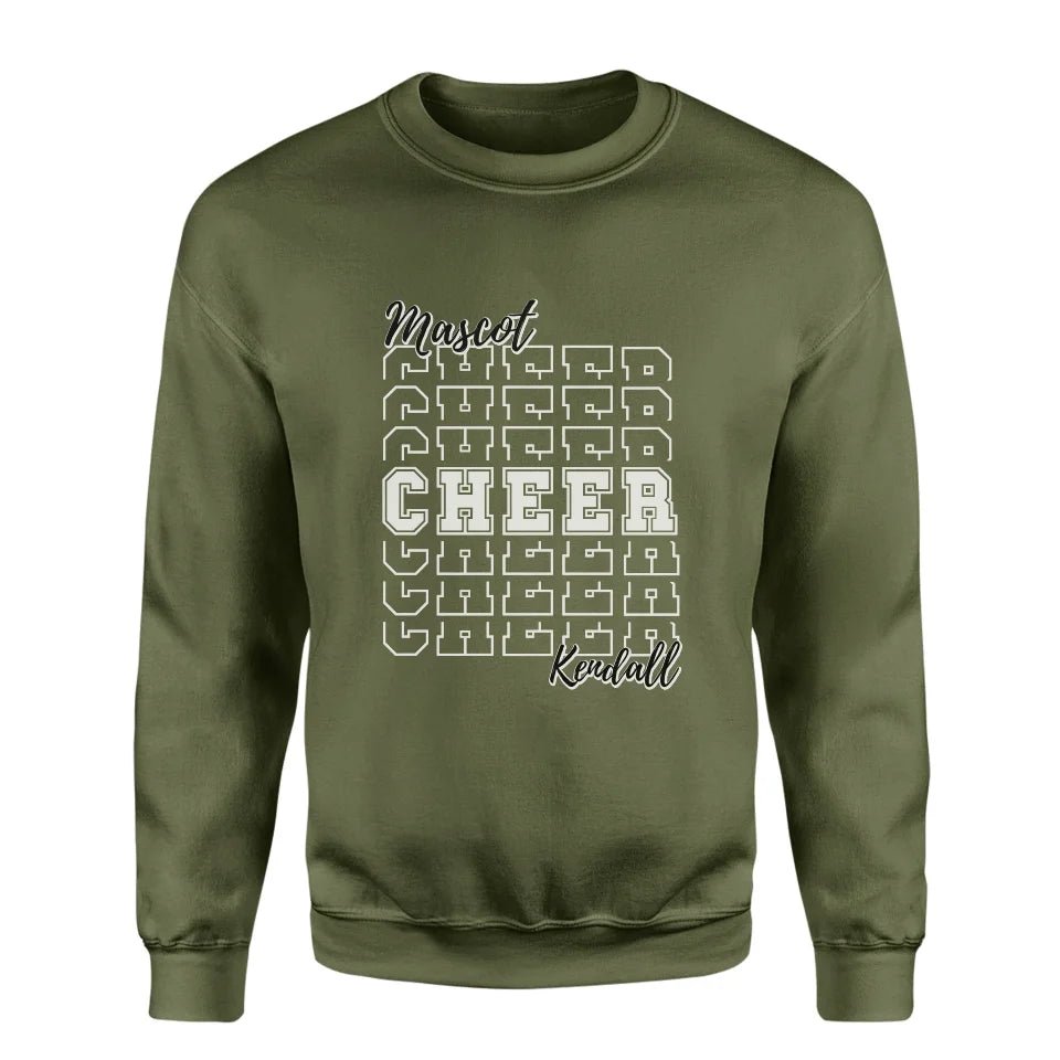 Custom Cheer on a Sweatshirt With Mascot and Cheerleader Name on a Sweatshirt