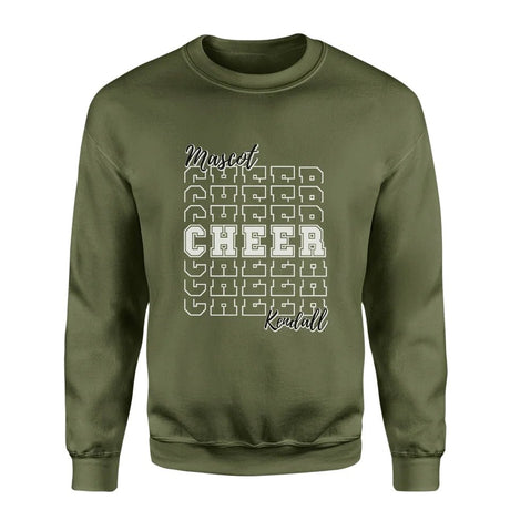 Custom Cheer on a Sweatshirt With Mascot and Cheerleader Name on a Sweatshirt