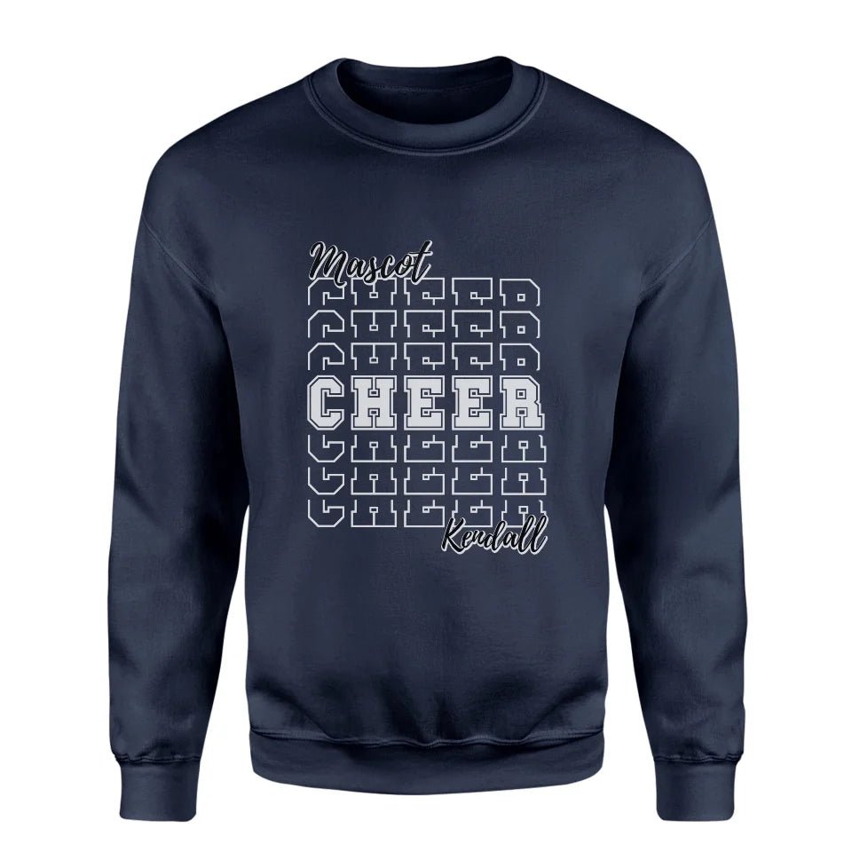 Custom Cheer on a Sweatshirt With Mascot and Cheerleader Name on a Sweatshirt