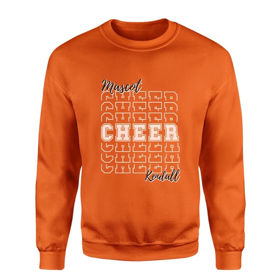 Custom Cheer on a Sweatshirt With Mascot and Cheerleader Name on a Sweatshirt