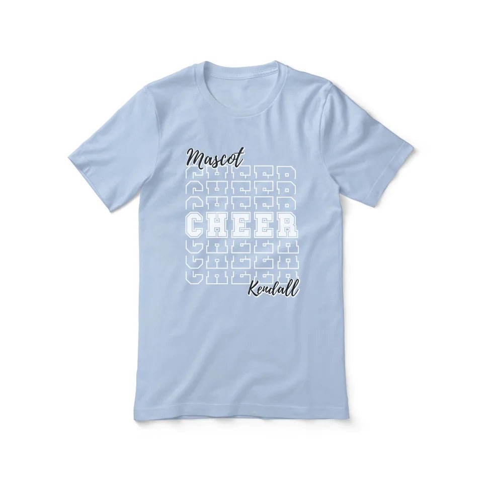 Custom Cheer Shirt With Mascot and Cheerleader Name on a Unisex T-Shirt