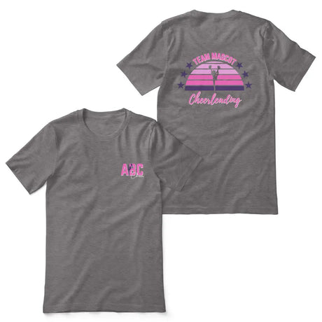 Retro Sunset Cheerleader on a Unisex T-Shirt