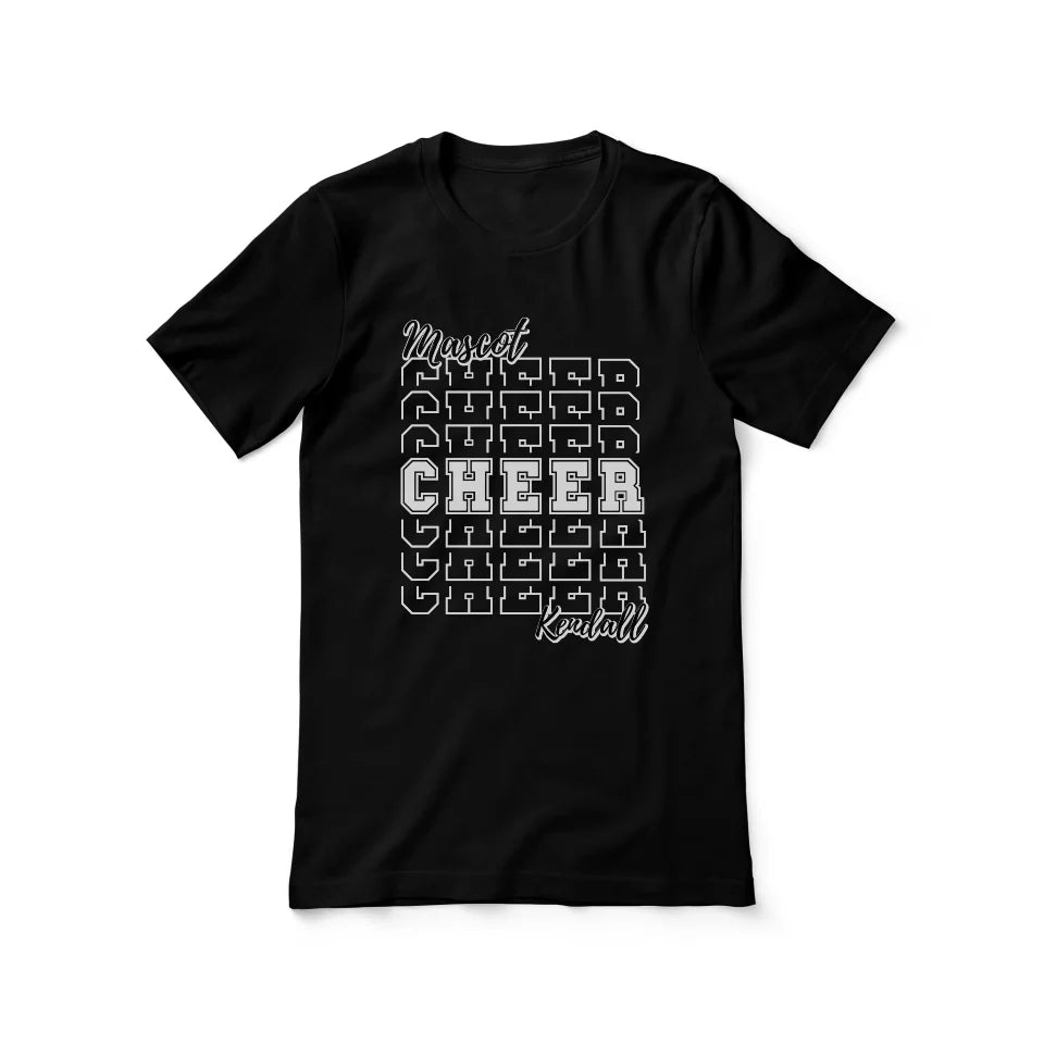 Custom Cheer Shirt With Mascot and Cheerleader Name on a Unisex T-Shirt