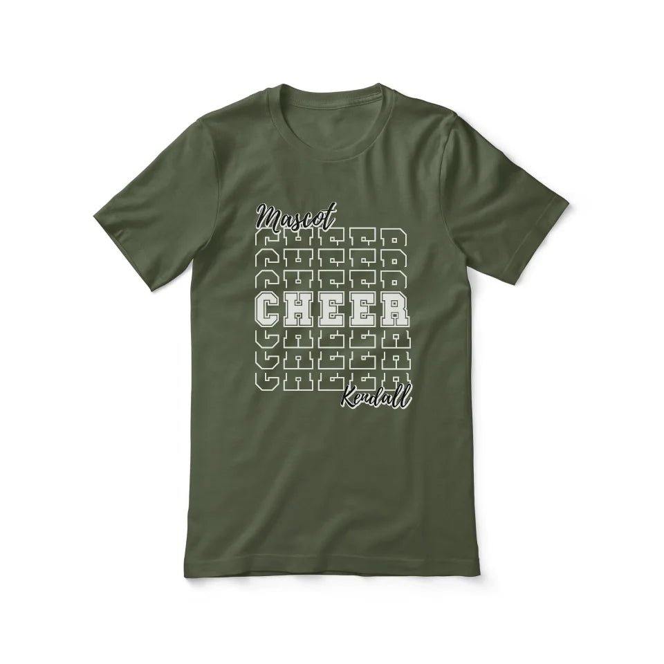 Custom Cheer Shirt With Mascot and Cheerleader Name on a Unisex T-Shirt