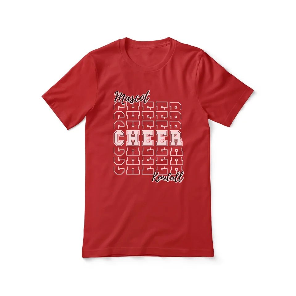 Custom Cheer Shirt With Mascot and Cheerleader Name on a Unisex T-Shirt