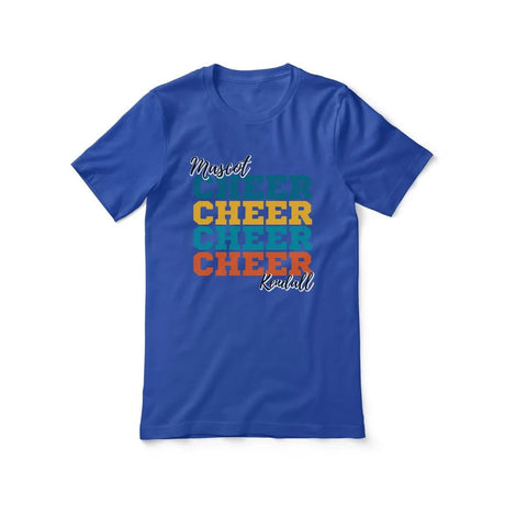 Personalized Cheer Cheer Cheer Shirt With Mascot and Cheerleader Name on a Unisex T-Shirt