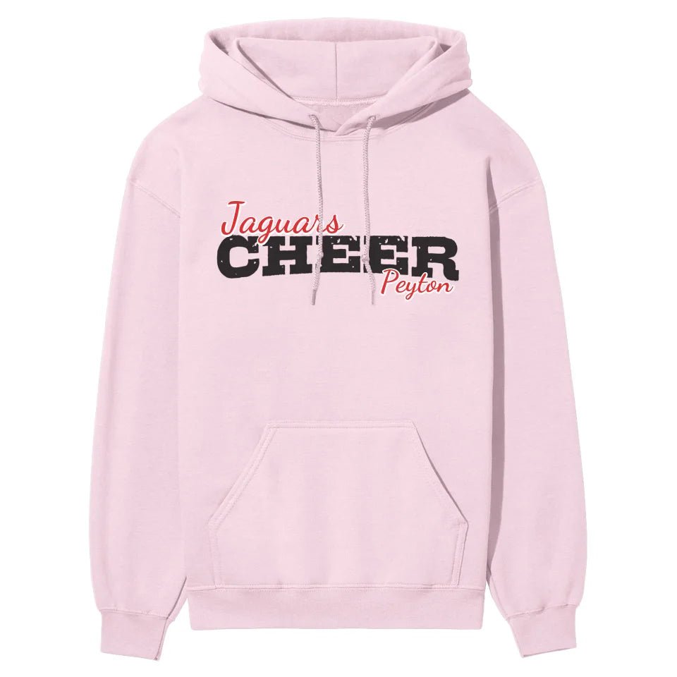 Custom Cheer Mascot and Cheerleader Name on a Hoodie with a Black Graphic