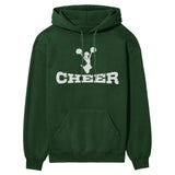 Basic Cheer with Cheerleader Icon on a Hoodie with a White Graphic