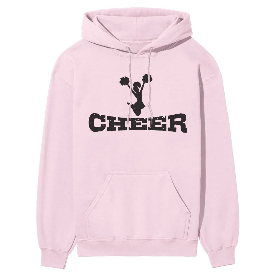 Basic Cheer with Cheerleader Icon on a Hoodie with a Black Graphic