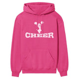 Basic Cheer with Cheerleader Icon on a Hoodie with a White Graphic