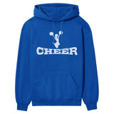 Basic Cheer with Cheerleader Icon on a Hoodie with a White Graphic