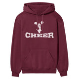 Basic Cheer with Cheerleader Icon on a Hoodie with a White Graphic