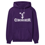 Basic Cheer with Cheerleader Icon on a Hoodie with a White Graphic