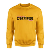 Custom Cheer Mascot and Cheerleader Name on a Sweatshirt with a Black Graphic