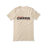 Custom Cheer Mascot and Cheerleader Name on a Unisex T-Shirt with a Black Graphic