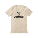 Basic Cheer with Cheerleader Icon on a Unisex T-Shirt with a Black Graphic