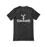 Basic Cheer with Cheerleader Icon on a Unisex T-Shirt with a White Graphic