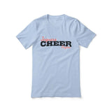 Custom Cheer Mascot and Cheerleader Name on a Unisex T-Shirt with a Black Graphic