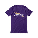 Custom Cheer Mascot and Cheerleader Name on a Unisex T-Shirt with a White Graphic