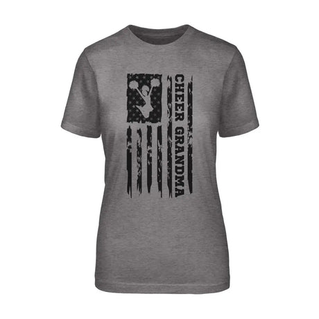 Cheer Grandma Vertical Flag on a Unisex T-Shirt with a Black Graphic