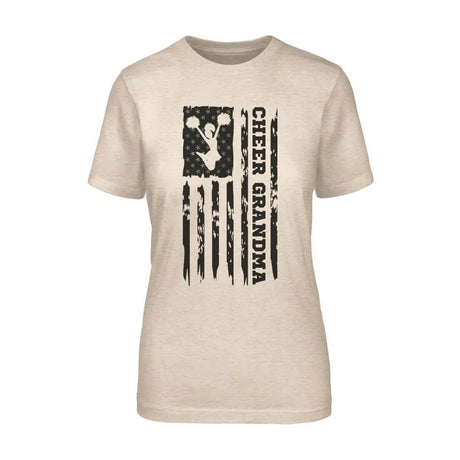 Cheer Grandma Vertical Flag on a Unisex T-Shirt with a Black Graphic