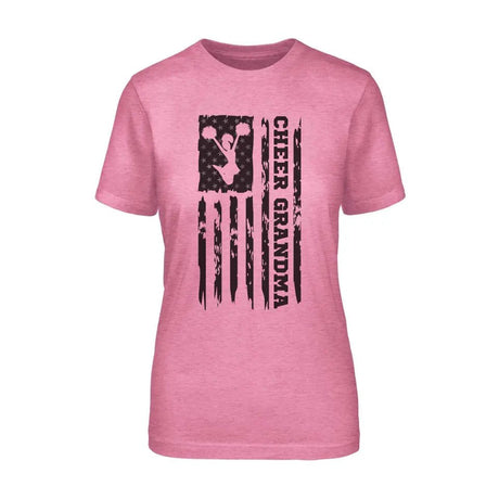 Cheer Grandma Vertical Flag on a Unisex T-Shirt with a Black Graphic