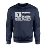 Cheer Grandpa Horizontal Flag on a Sweatshirt with a White Graphic