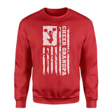 Cheer Grandpa Vertical Flag on a Sweatshirt with a White Graphic