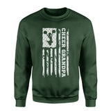 Cheer Grandpa Vertical Flag on a Sweatshirt with a White Graphic