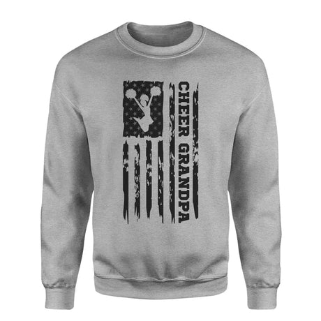 Cheer Grandpa Vertical Flag on a Sweatshirt with a Black Graphic