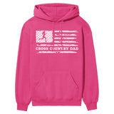 Cross Country Dad Horizontal Flag on a Hoodie with a White Graphic