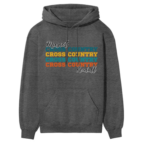 Personalized Cross Country Cross Country Cross Country on a Hoodie With Mascot and Cross Country Runner Name on a Hoodie