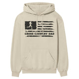 Cross Country Dad Horizontal Flag on a Hoodie with a Black Graphic