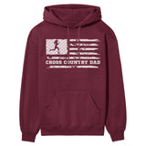 Cross Country Dad Horizontal Flag on a Hoodie with a White Graphic