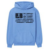 Cross Country Dad Horizontal Flag on a Hoodie with a Black Graphic