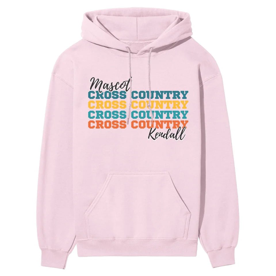 Personalized Cross Country Cross Country Cross Country on a Hoodie With Mascot and Cross Country Runner Name on a Hoodie