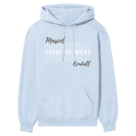 Custom Cross Country on a Sweatshirt With Mascot and Cross Country Runner Name on a Hoodie