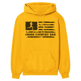 Cross Country Dad Horizontal Flag on a Hoodie with a Black Graphic