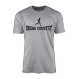 Basic Cross Country with Cross Country Runner Icon on a Men's T-Shirt with a Black Graphic