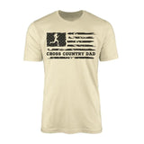 Cross Country Dad Horizontal Flag on a Men's T-Shirt with a Black Graphic