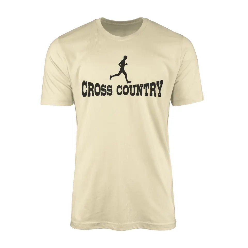 Basic Cross Country with Cross Country Runner Icon on a Men's T-Shirt with a Black Graphic