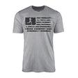 Cross Country Dad Horizontal Flag on a Men's T-Shirt with a Black Graphic