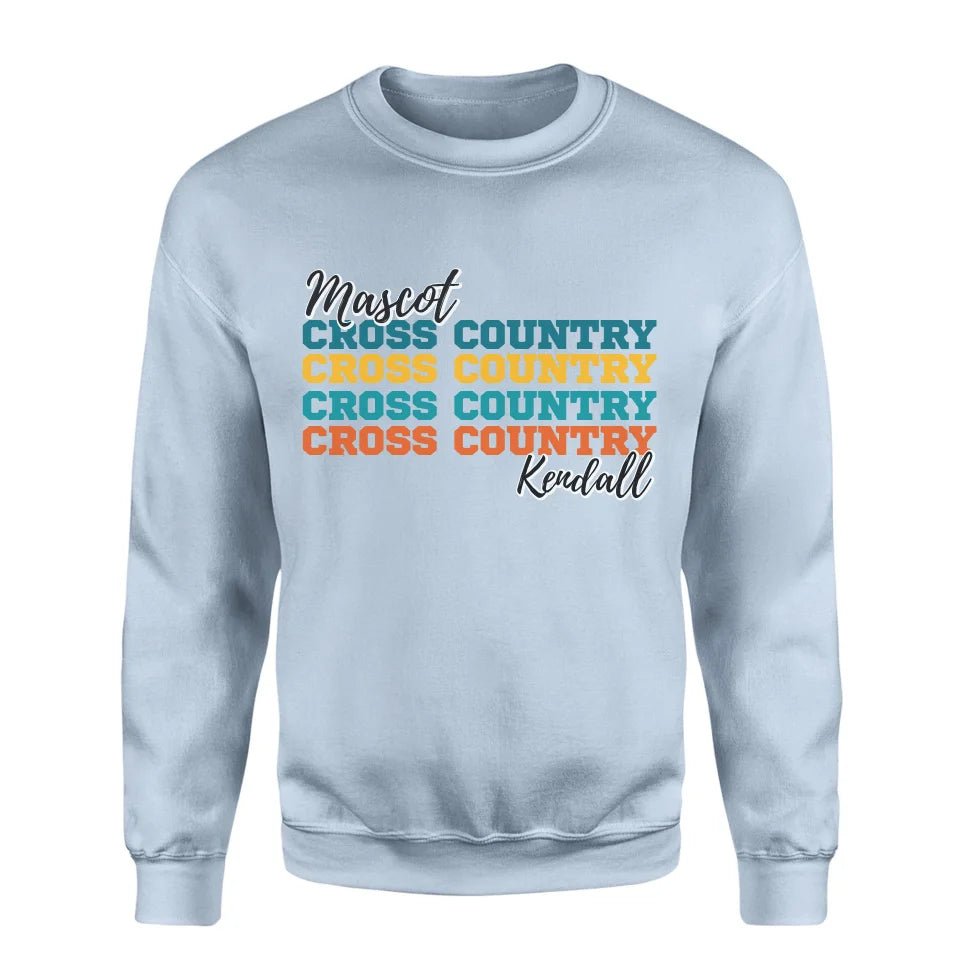 Personalized Cross Country Cross Country Cross Country on a Sweatshirt With Mascot and Cross Country Runner Name on a Sweatshirt